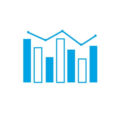 istatistik diyagramı sunusu vektör çizim bar okla siluet