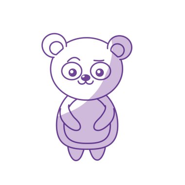 güzel sevimli hayvanlar ifade yüz vektör çizim ile siluet