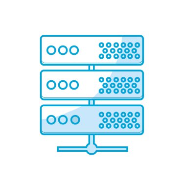 siluet dijital yönlendirici veri merkezi, vektör çizim bağlanmak için