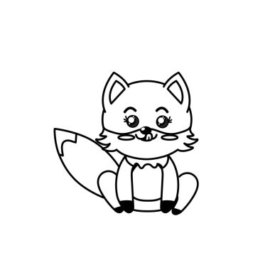 ifade ile sevimli hayvanlar güzel hat illüstrasyon vektör