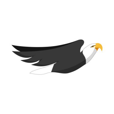 büyük kanatları, vektör çizim kuşla şirin kartal