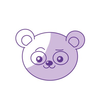 siluet sevimli vahşi hayvan yüz ifade vektör çizim ile