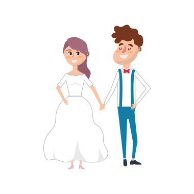 mutlu çift birlikte ve romantik kutlama vektör illüstrasyon