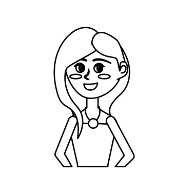 satır mutlu gelin saç modeli ve zarif elbise vektör çizim ile