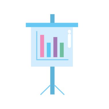 presentation business document with statistics bars graphy vector illustration