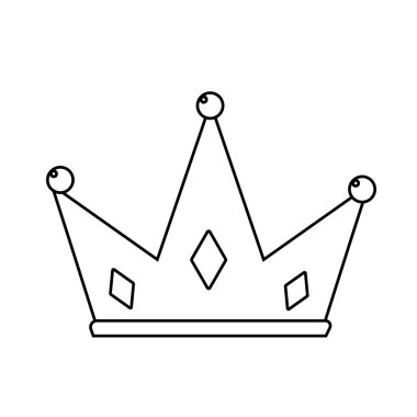 satır güzel taç kral zafer ve pawer, vektör çizim