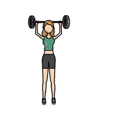 Dambılı kadın vektör çizimi yapacak.