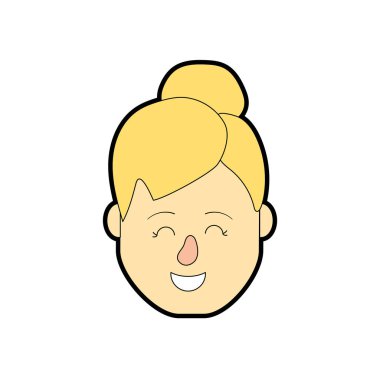 Avatar kadın baş saç modeli tasarımı ile illüstrasyon vektör