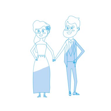 siluet mutlu çift birlikte ve romantik kutlama vektör çizim