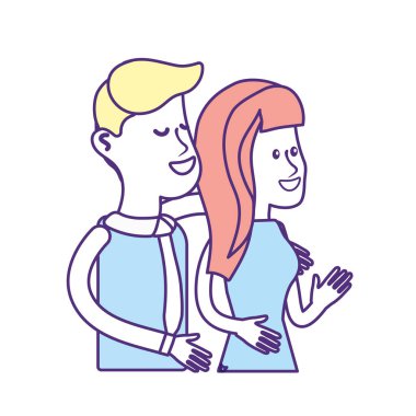 mutlu sevimli çift şık giyim, vektör çizim ile