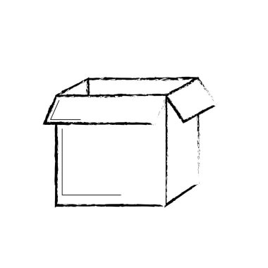 şekil kare kutu paket açık tasarım vektör çizim