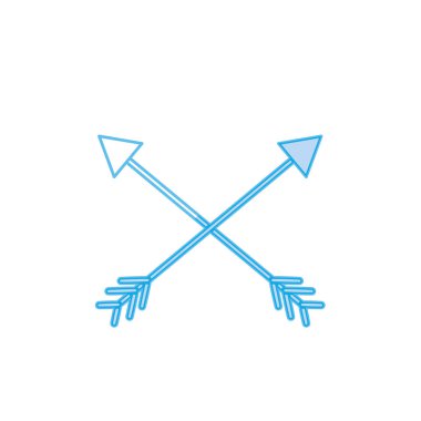 siluet ok işaretçi tasarım vektör çizim ile içinde çapraz