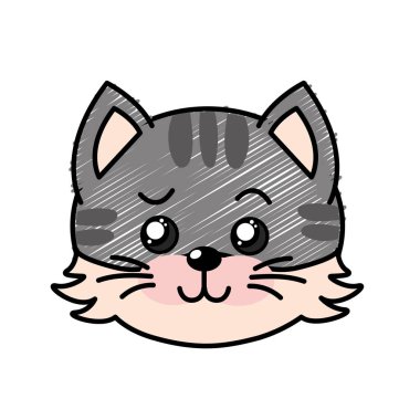 sevimli vahşi hayvan yüz ifade vektör çizim ile