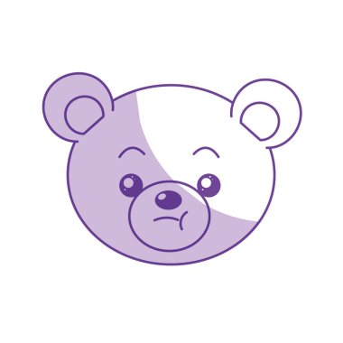 siluet sevimli vahşi hayvan yüz ifade vektör çizim ile