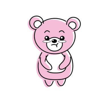 sevimli ayı vahşi hayvan yüz ifade vektör çizim ile