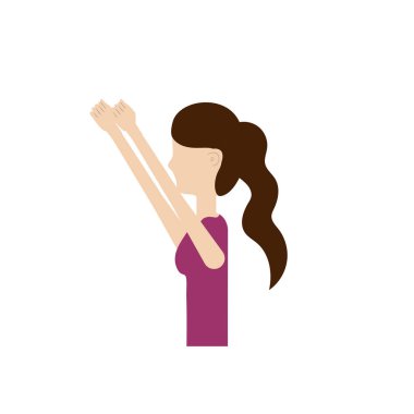 sağlıklı kadın egzersiz vektör illüstrasyon tasarımı yapıyor