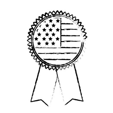 Şekil amblemi ile ABD bayrağı içinde vektör çizim tasarım