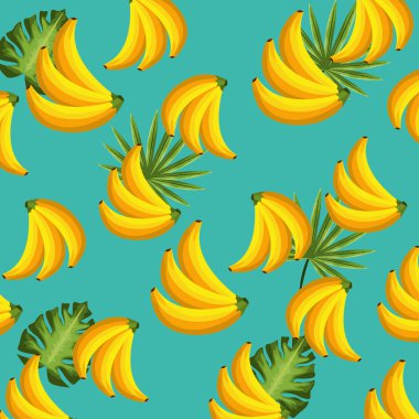 delicious and exotic bananas fruits background, vector illustration