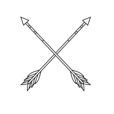 Line şirin okları öğesi ile süs tasarlamak vektör