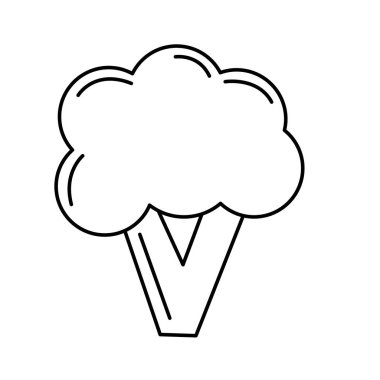 satır sağlıklı brokoli sebze ve vegan gıda vektör çizim