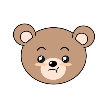 sevimli vahşi hayvan yüz ifade vektör çizim ile