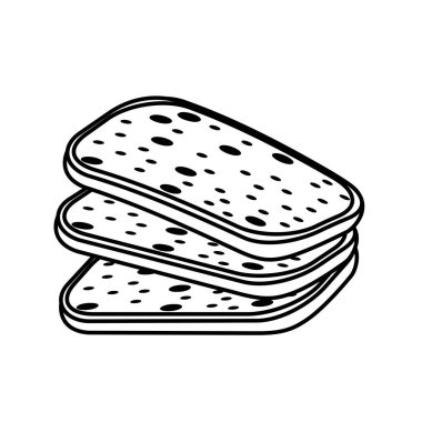 line delicious fresh bakery slice bread, vector illustration
