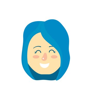 Avatar kadın baş saç modeli tasarımı ile illüstrasyon vektör