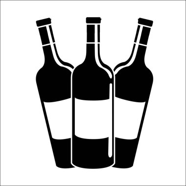 şişe şarap simge stok, vektör çizim görüntü tasarımı