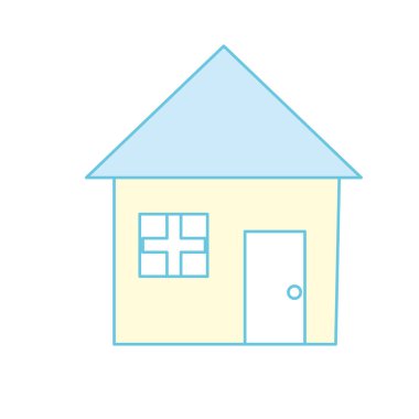 mimari tasarım simge vektör çizim ile güzel ev