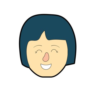 Avatar kadın baş saç modeli tasarımı ile illüstrasyon vektör