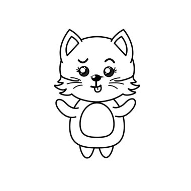 satır şirin kedi vahşi hayvan yüz ifade vektör çizim ile