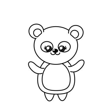 güzel lilne ifade ile sevimli hayvanlar illüstrasyon vektör