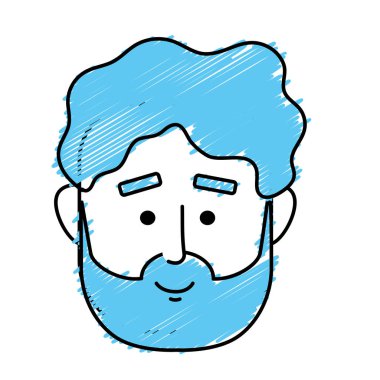 Adam yüz saç modeli tasarım vektör çizim ile