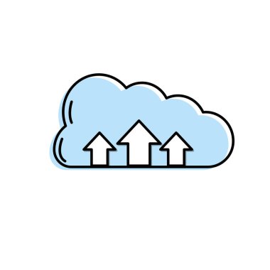 veri bağlantısı vektör çizim yukarı okları ile bulut