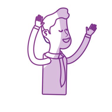 siluet, kravat ve kazak giymek, vektör çizim ile iyi adam