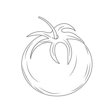 çizgi taze domates doğal sebze beslenme vektör illüstrasyon