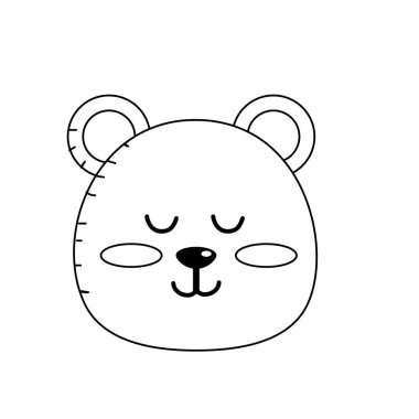 satır oyuncak ayı çocuk baş hayvan vahşi vektör çizim