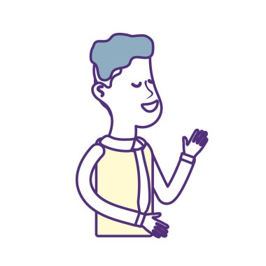 iyi adam kravat ve kazak giymek, vektör çizim ile