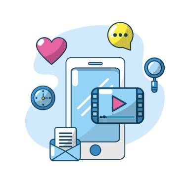 teknoloji akıllı telefon apps bağlantı sunucu vektör çizim