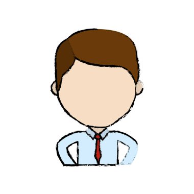 Avatar işadamı çizgi karikatür resmi kıyafetleri, vektör çizim ile