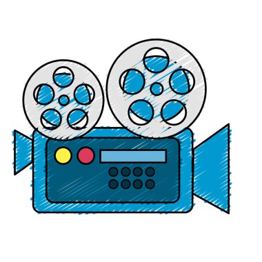 film kamera projeksiyon sahne, vektör çizim