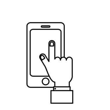 adam el vektör çizim satırı smartphone teknoloji iletişim