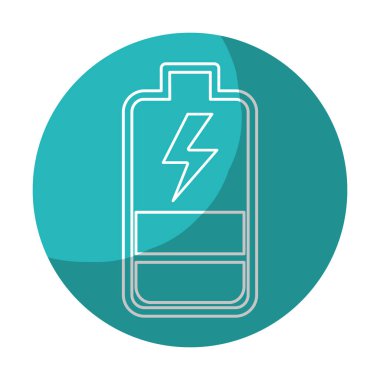 sticker battery power electric digital charge, vector illustration