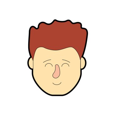 Avatar adam kafa saç modeli tasarımı ile illüstrasyon vektör