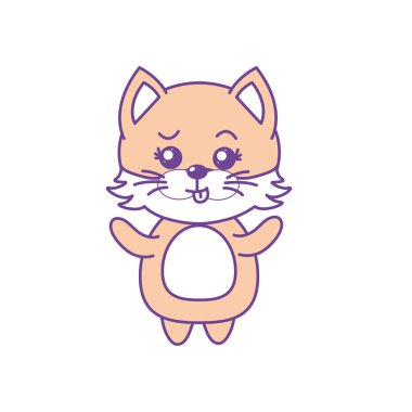 şirin kedi vahşi hayvan yüz ifade vektör çizim ile