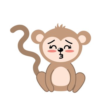 sevimli maymun vahşi hayvan yüz ifade vektör çizim ile