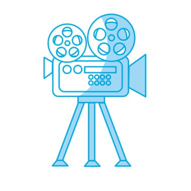 siluet film kamera projeksiyon sahne, vektör çizim