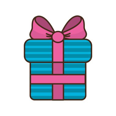 hediye partisi, vektör çizim kutlamak için şerit dekorasyon ile mevcut