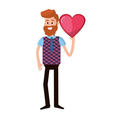 adam elini ve sevimli giyim, vektör çizim iyi kalpli