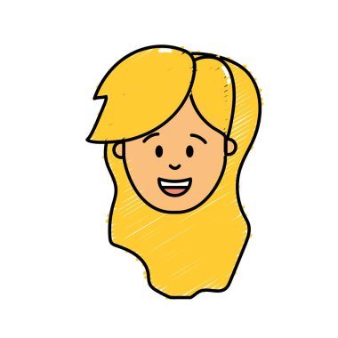 kadın baş saç modeli tasarımı ile illüstrasyon vektör